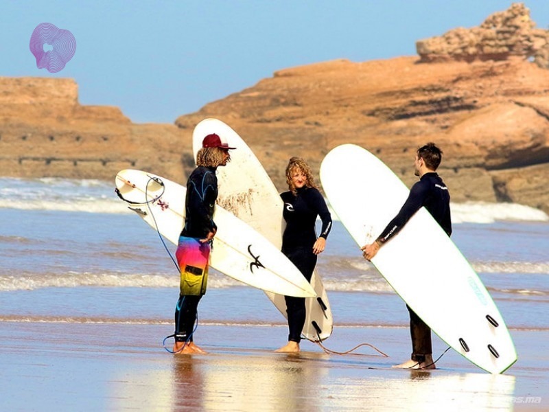 Professional instructor teaching Taghazout Surf Camp Beginners